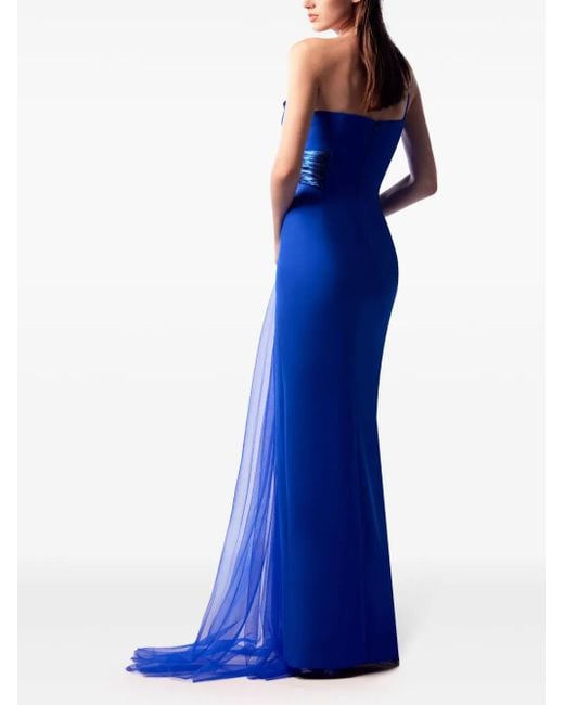 Gaby Charbachy Blue Tulle Gown