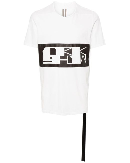 Camiseta con franja del logo Rick Owens de hombre de color White
