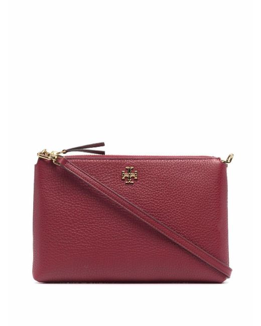 Tory Burch Leather Mini T Monogram Crossbody Bag in Red Lyst