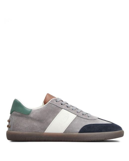 Tod's Tabs Suede Sneakers in Gray for Men | Lyst