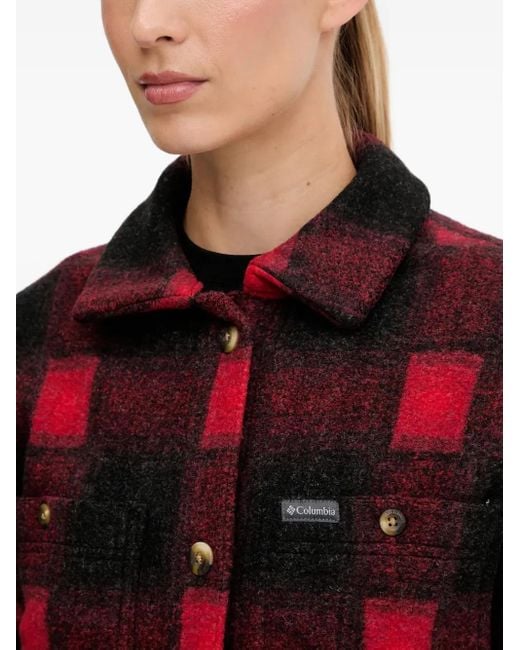 Columbia Red Wildest Venture Check-Pattern Jacket