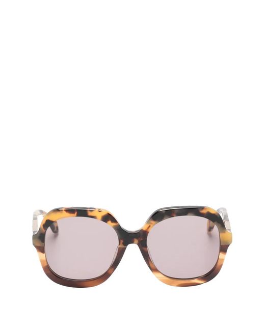 Zadig & Voltaire Pink Tortoiseshell-Effect Geometric-Frame Sunglasses