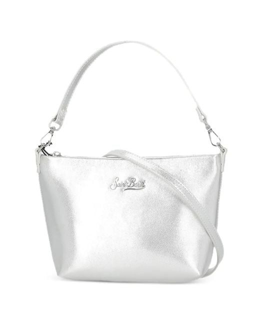 Mc2 Saint Barth White Aline Logo Shoulder Bag