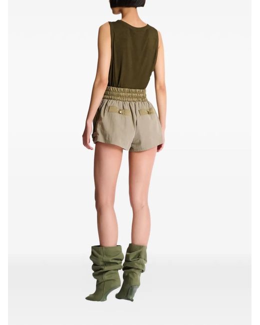 Balmain Natural Cargo Shorts With Elastic Waist