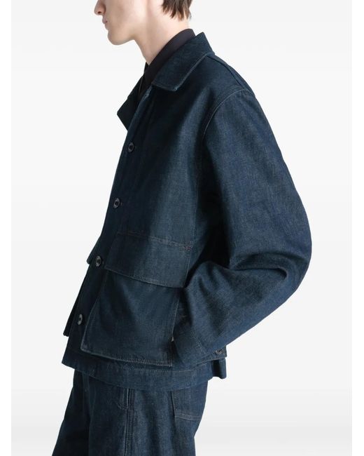 Lemaire Blue Buttoned-Up Denim Jacket
