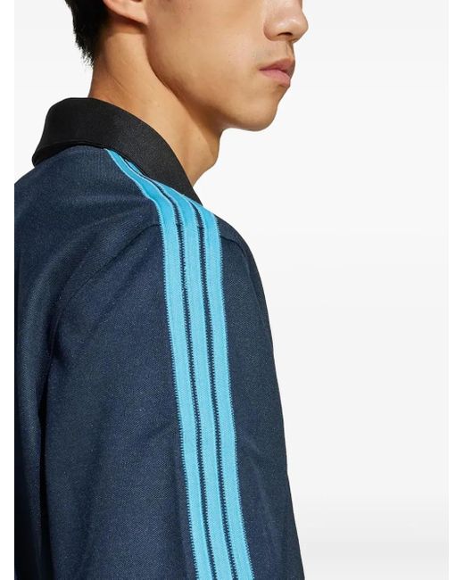 Adidas Blue Embroidered-Logo Jacket for men