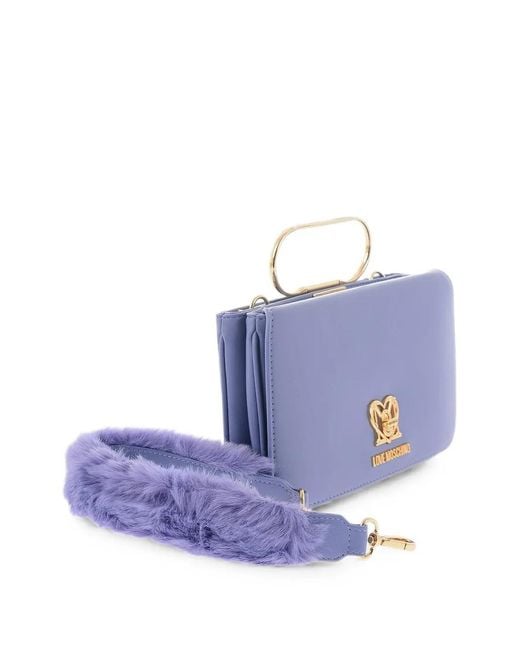 Love Moschino Purple Logo-Plaque Tote Bag