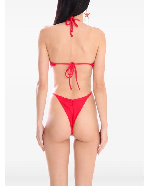 Amir Slama Red X Jade Picon Shell-Charms Bikini