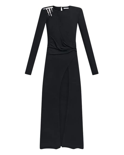 Robe Longue À Ornements En Cristal Area en coloris Black