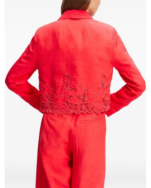 Veste Crop À Broderies Karl Lagerfeld en coloris Red