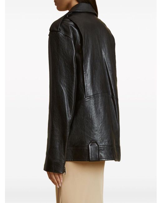 Khaite Black Hanson Leather Jacket