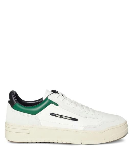 Polo Ralph Lauren White Platform Lace-Up Sneakers for men