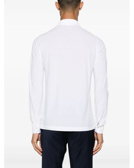 Zanone White Classic-Collar Cotton Shirt for men