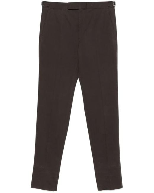 Zegna Gray Gabardine-Weave Trousers for men
