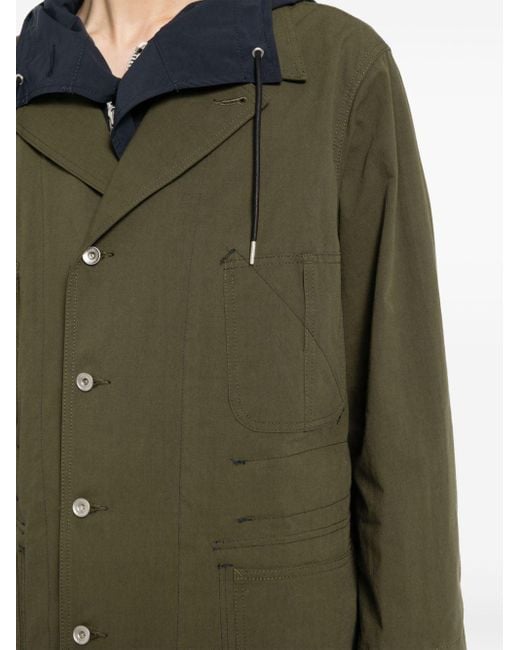 Sacai Green Single-breasted Coat for men