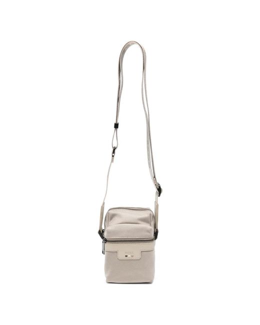 Boss White Ray Logo-Plaque Messenger Bag for men
