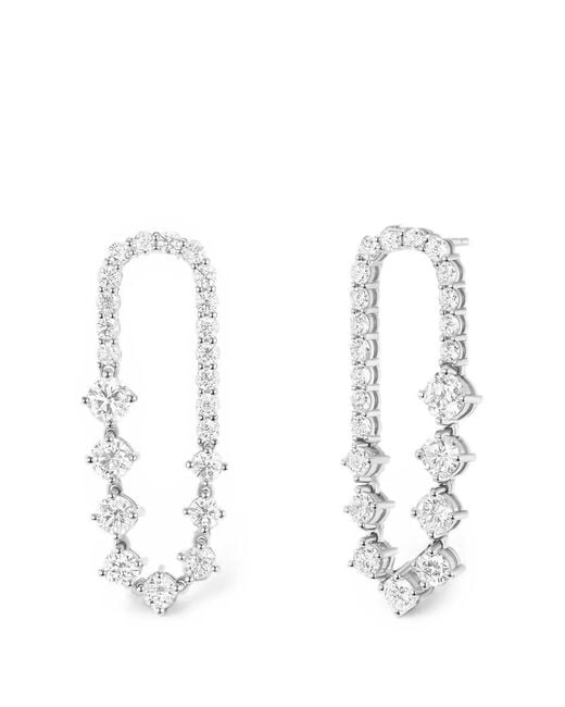 Melissa Kaye White Stella Ellipse Diamond Earrings