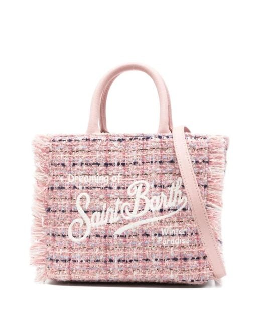 Mc2 Saint Barth Pink Vanity Fringed Mini Bag