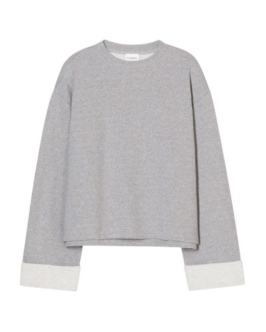 Closed Gray Turn-Up Long-Sleeve Sweatshirt