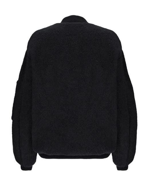 Laneus Black Bouclé Bomber Jacket