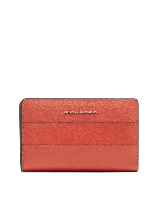 Piquadro Red Bifold Leather Wallet