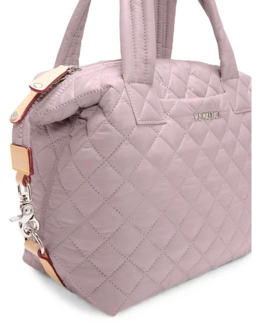 MZ Wallace Pink Small Sutton Deluxe Quilted Tote Bag