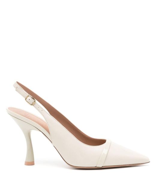 Malone Souliers White Marion 85mm Leather Pumps