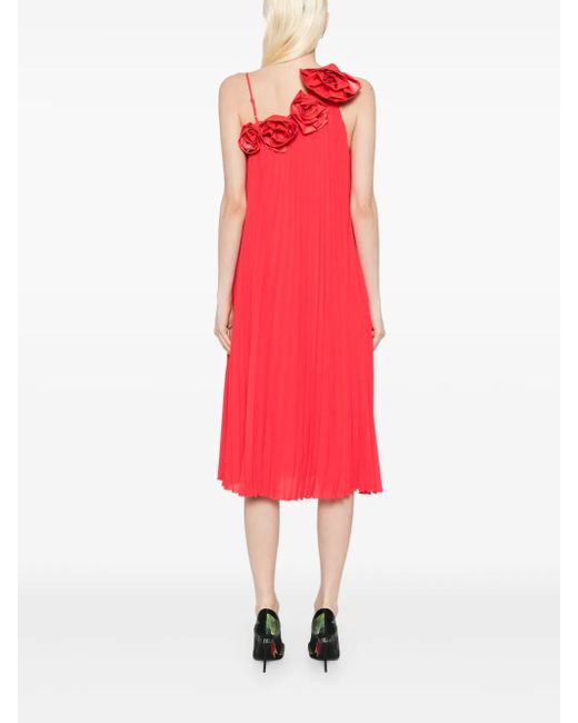 Karl Lagerfeld Red Karl Studio Pleated Dress