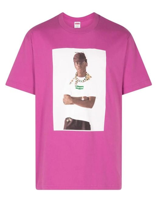 Supreme Pink X Tyler The Creator Photograph-Print T-Shirt for men