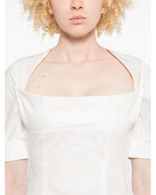Blusa Con Scollo Quadrato di MARINE SERRE in White