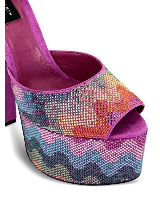 Philipp Plein Pink 120Mm Crystal-Embellished Leather Pumps