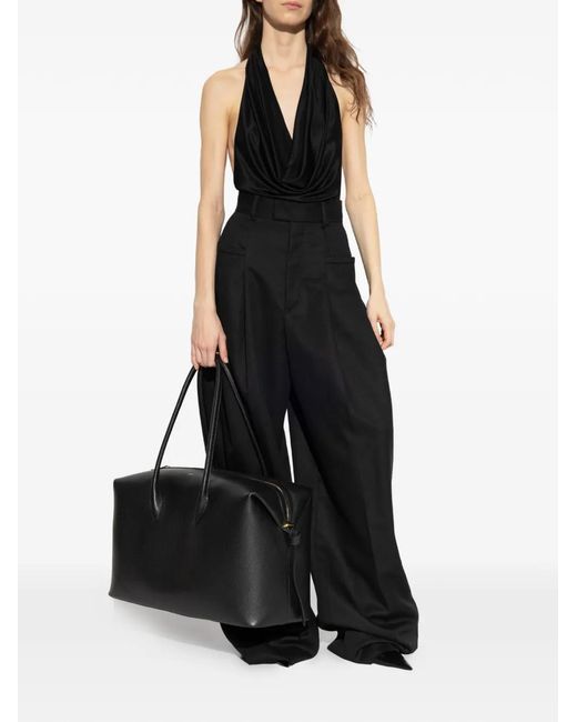 DSquared² Black Halterneck Draped Bodysuit