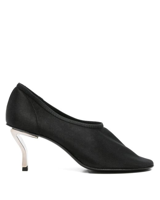 Nicole Saldanã Black Harper Sculpted-Heel Mesh Pumps