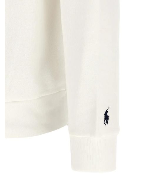 Polo Ralph Lauren White Pony Logo-Patch Sweater for men