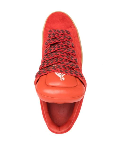 Lanvin X Future Hyper Curb Suède Sneakers in het Red