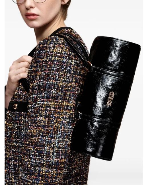 Essentiel Antwerp Black Katalina2 Bouclé-Knit Coat