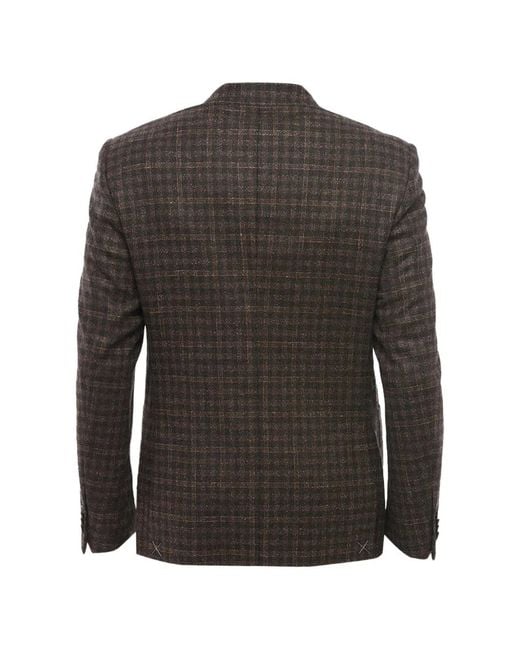 Corneliani Black Checked Patch-Pocket Blazer for men