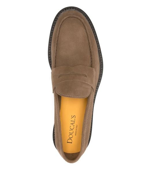 メンズ Doucal's スエード ローファー Brown