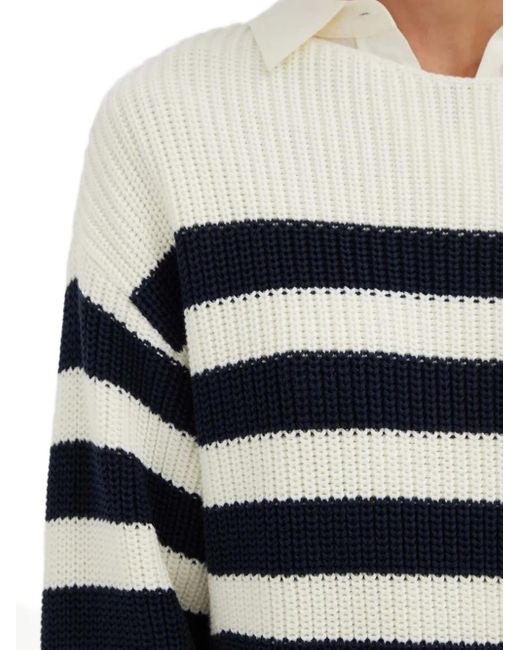 Pull En Maille Nervurée À Rayures Marc O' Polo en coloris Blue
