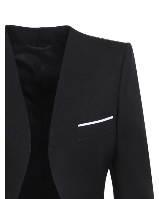 Tom Ford Black Collarless Panama Jacket
