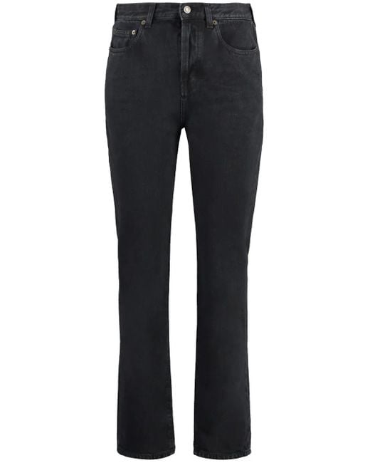 Saint Laurent Blue Cotton Denim Straight-Leg Jeans