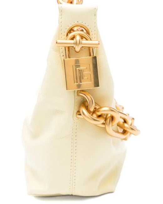 Balmain Metallic Sync Chain-Detail Leather Tote