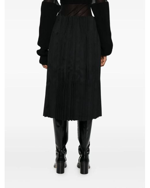 Comme des Garçons Black Pleated Midi Skirt
