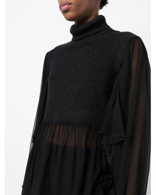 Jersey Con Paneles Alberta Ferretti de color Black