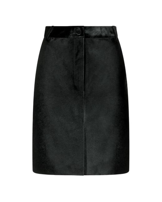 Loulou de Saison Black Debi Pony-Effect Leather Short Skirt