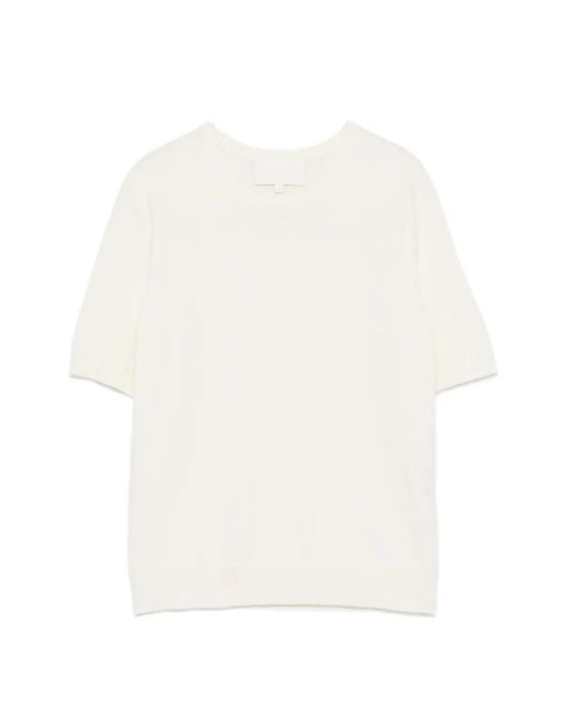 Bompard White Short-Sleeve Crew-Neck Top