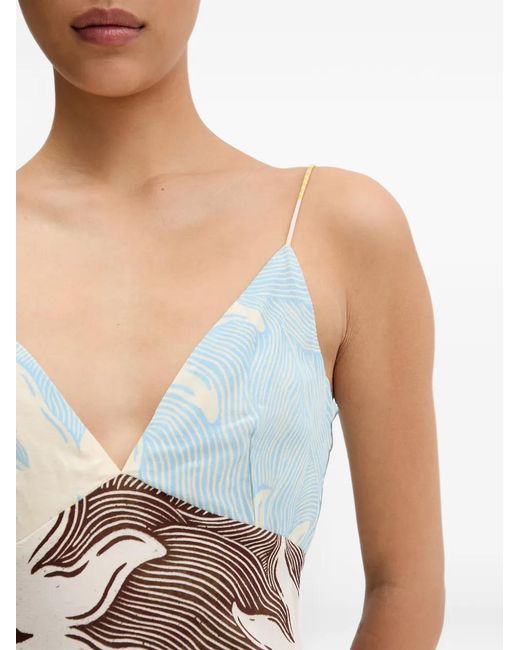 Never Fully Dressed White Abstract Soleil Emilia Midi Dress