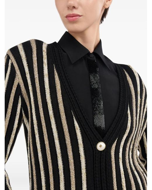 Roberto Cavalli Gestreept Button-Up Vest in het Black
