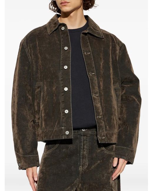 Jacquemus Green Mirada Button Corduroy Jacket for men