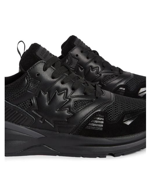 DSquared² Black Panelled Chunky Sneakers for men